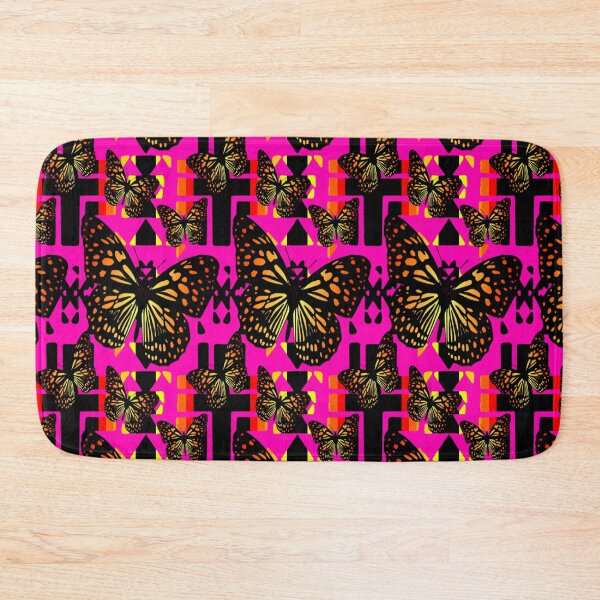 Item preview, Hot Pink / Black / Fire Color  Native Butterfly Blanket Print  designed and sold by JMWCD.