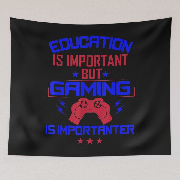 Item preview, Funny Education Is Important But Gaming Is Importanter Gamer T-Shirt  designed and sold by Baron-Hagen.