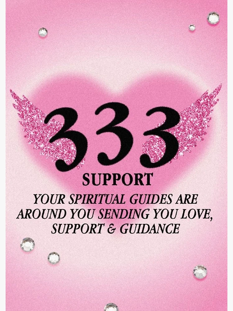 y2k pink heart angel number 333 poster