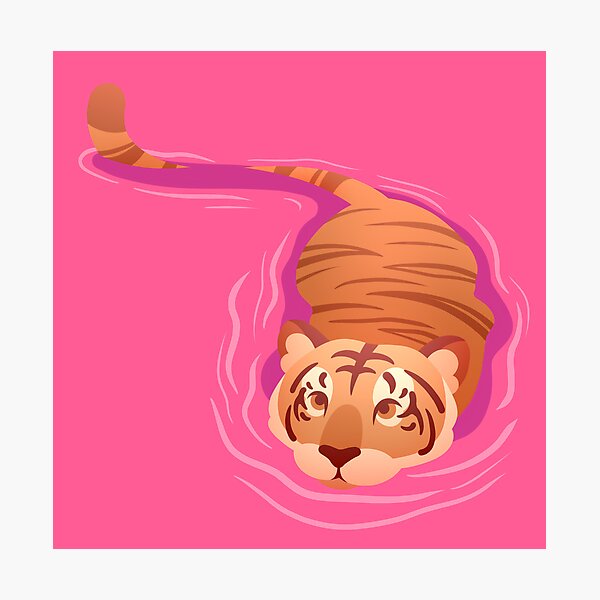 Item preview, Swimming Tiger (Pink) designed and sold by WhitetailGfx.