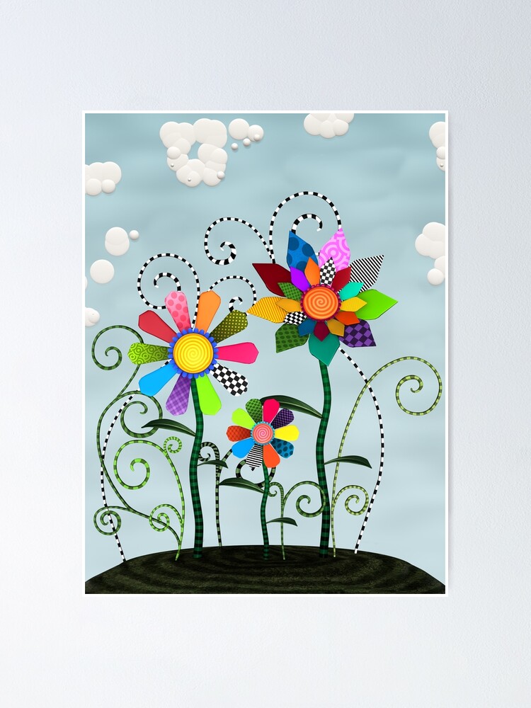 Whimsical Flowers Poster By Bonniephantasm Redbubble