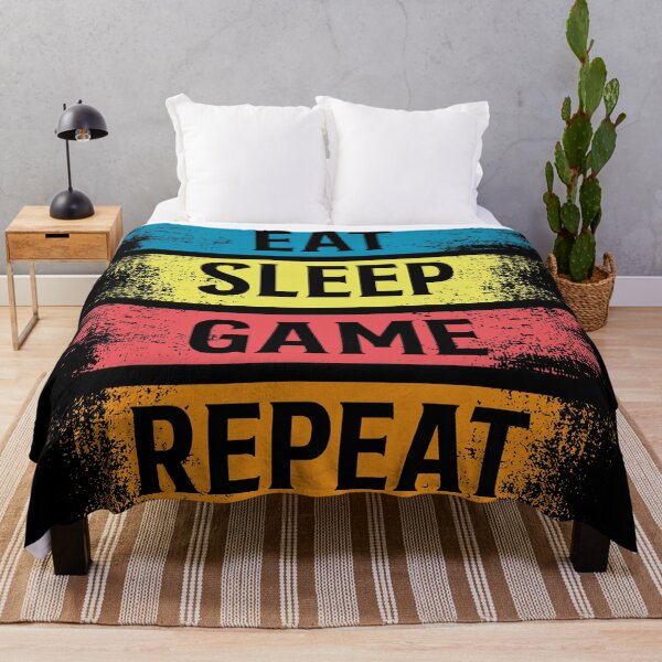 Item preview, RETRO EAT SLEEP GAME REPEAT SHIRT designed and sold by SuneeKeiko.