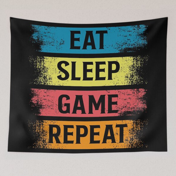 Item preview, RETRO EAT SLEEP GAME REPEAT SHIRT designed and sold by SuneeKeiko.
