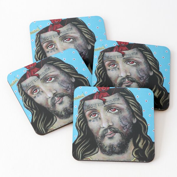 Item preview, mr. NICE GUY say my name. devil jesus combo original painting by tyler tilley designed and sold by Tyler Tilley.