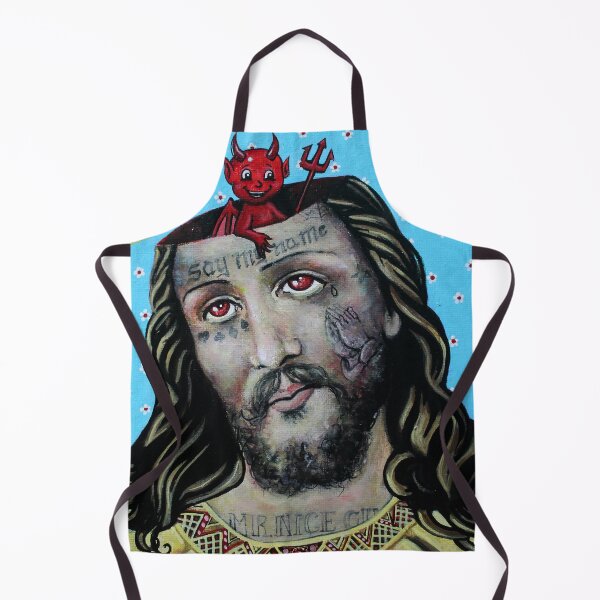 Item preview, mr. NICE GUY say my name. devil jesus combo original painting by tyler tilley designed and sold by Tyler Tilley.