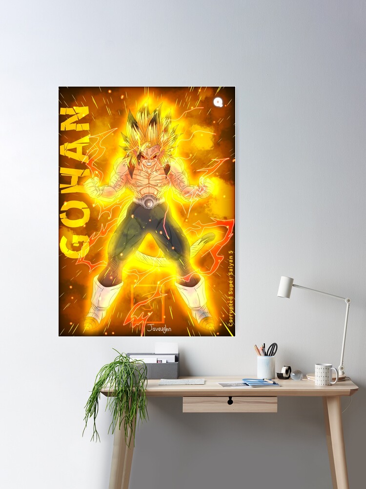 Corrupted Super Saiyan 5 GOKU, Dragon Ball NEW AGE INSPIRED Mounted Print  for Sale by Quietyou