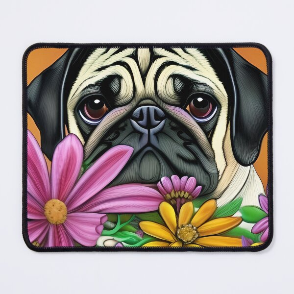 Item preview, Sweet Pug and lovely Flowers designed and sold by pugmom4.