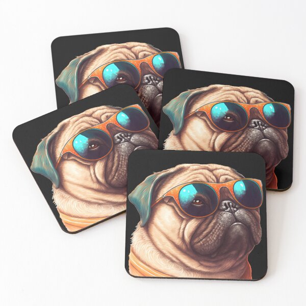 Item preview, Pug wearing shades designed and sold by AnimalArtPhotos.