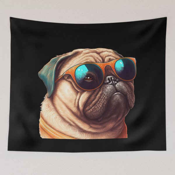 Item preview, Pug wearing shades designed and sold by AnimalArtPhotos.