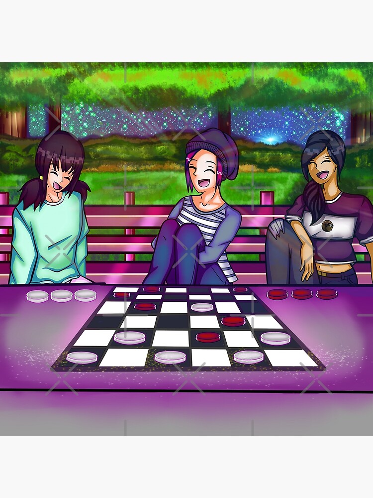 Girl Playing Checkers Clip Art - Girl Playing Checkers Image