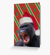 Angry Christmas Gorilla Greeting Card
