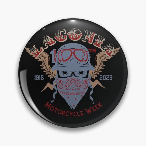 Item preview, 100th Anniversary Celebration Laconia Motorcycle Week New Hampshire Skull designed and sold by PincGeneral.