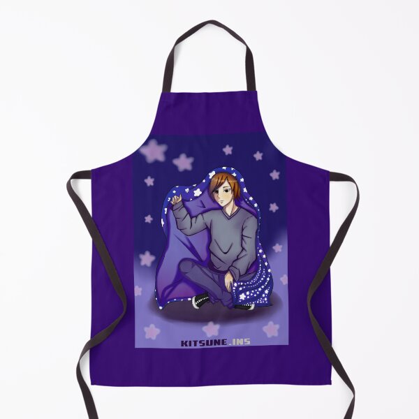 Item preview, anime boy about to go to sleep with his purple sheet of white stars designed and sold by kitsuneins.