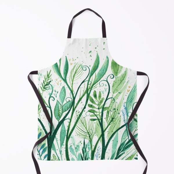 Item preview, Sea Garden 2 - Intuitive abstract watercolour painting resembling underwater plants in green and blue designed and sold by klbailey.