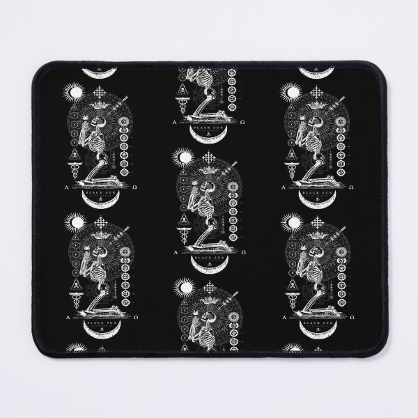 Item preview, Black Sun Praying Skeleton Occult Sacred Geometry designed and sold by Baudendistel.