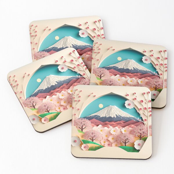 Item preview, Mount Fuji Paper cut Poster Print 2 designed and sold by Charlies-Artbox.