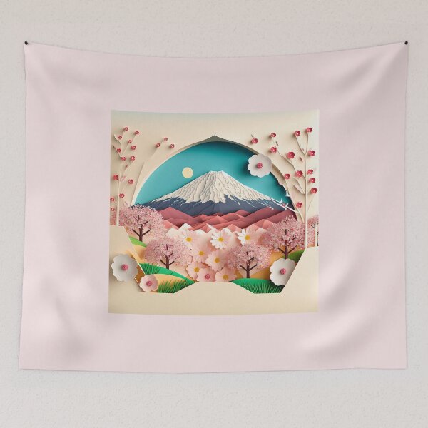 Item preview, Mount Fuji Paper cut Poster Print 2 designed and sold by 3 CITIES.
