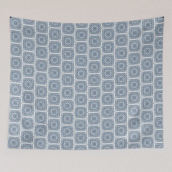Item preview, Blue/White Blocky Tile designed and sold by Grey Smith.