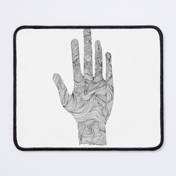 Item preview, Hand stop sign line art black and white mandala designed and sold by in-the-mountain.