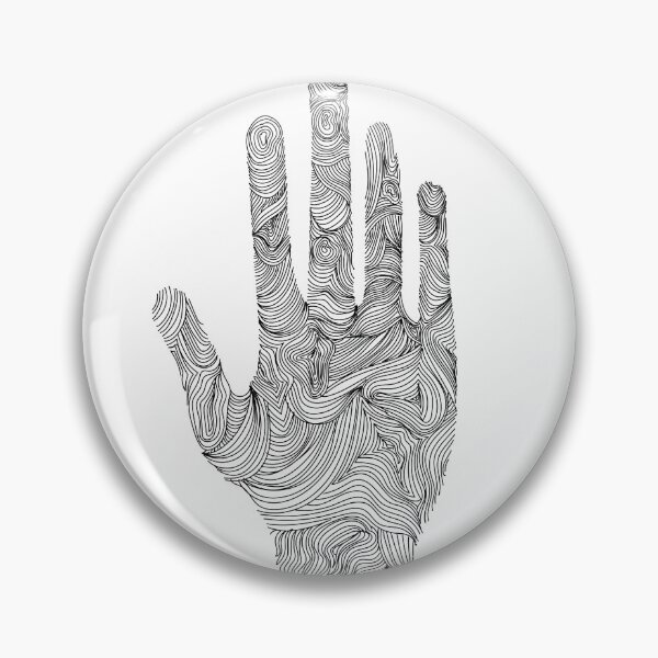 Artikelvorschau, Hand-Stoppschild-Linienkunst-Schwarz-Weiß-Mandala entworfen und verkauft von in-the-mountain.