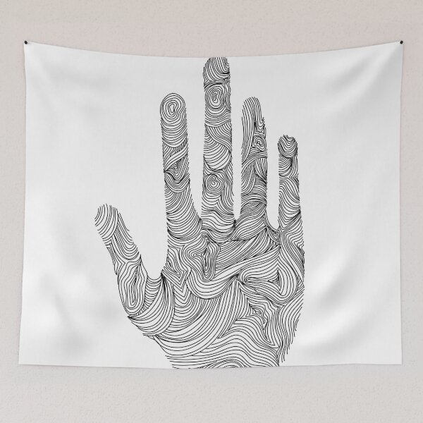 Item preview, Hand stop sign line art black and white mandala  designed and sold by in-the-mountain.