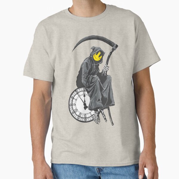 Item preview, banksy grim reaper clock designed and sold by belugastore.
