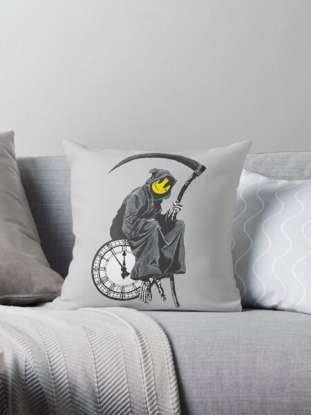 Item preview, banksy grim reaper clock designed and sold by belugastore.