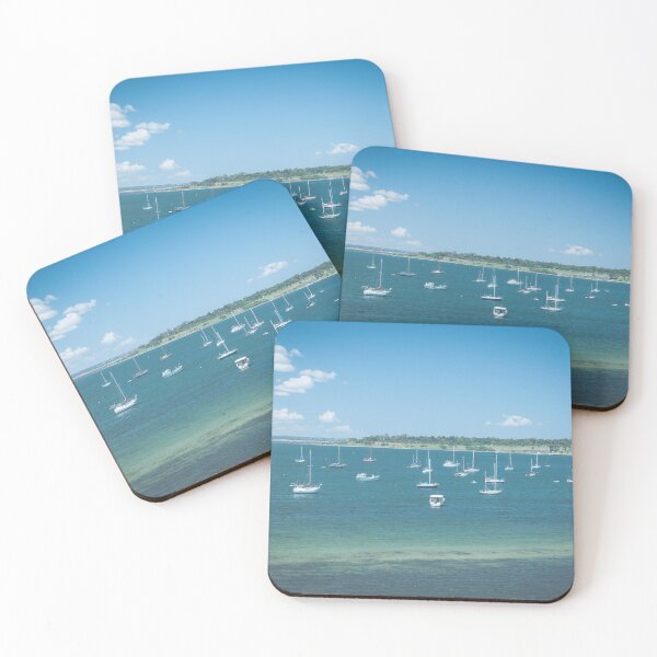 Item preview, Boats moored on the coast designed and sold by Leonie Morris.