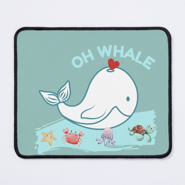 Artikelvorschau, Oh Lovely Whale Lustiges Sprichwort-Wortspiel von Oh Well- Ich liebe Wale entworfen und verkauft von LILY ROSE.