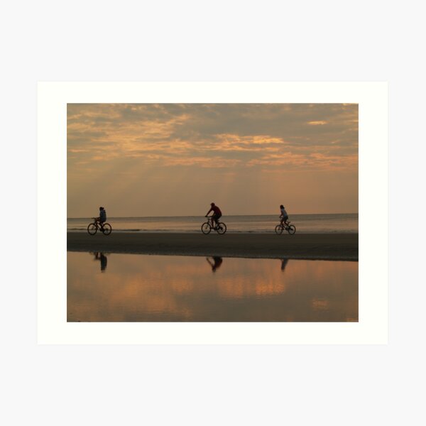 Bicycling at Dawn, Hunting Island Art Print