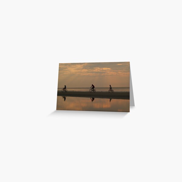 Bicycling at Dawn, Hunting Island Greeting Card