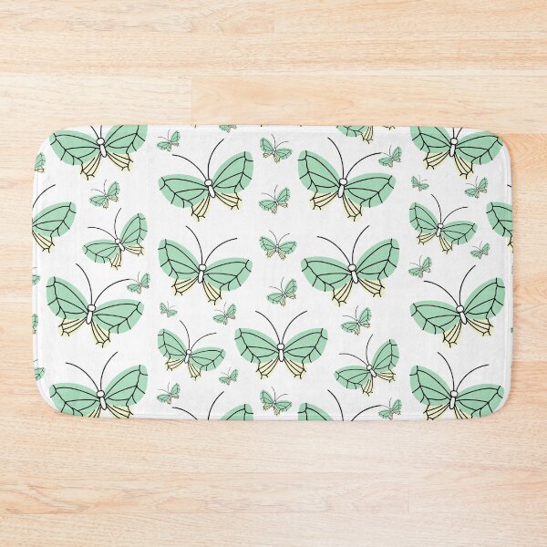 Item preview, Modern Aesthetic Colorful Butterfly Pattern Design In The Shades of Pastel Teal Green & Yellow On A White Background  designed and sold by Kodexstore.