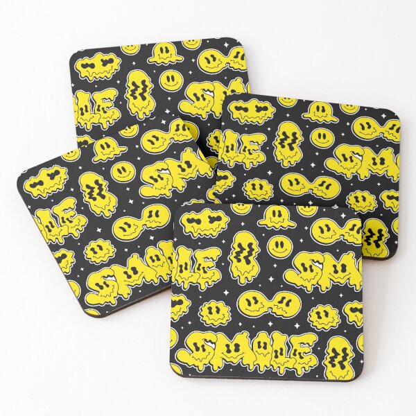 Item preview, Psychedelic smiley face yellow liquid emodji designed and sold by ReneMagritteArt.