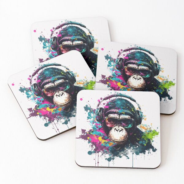 Item preview, Ink Splash DJ Chimp designed and sold by Abili-Tees.