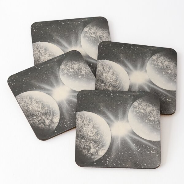 Item preview, Spray paint art two moons designed and sold by WoodRocksArt.