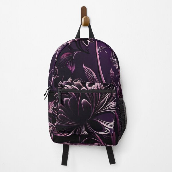 Item preview, "Octavia" - Luxury Flowers Abstract Pattern in Gold, Silver, Purple, Black designed and sold by HiArtify ❤️.
