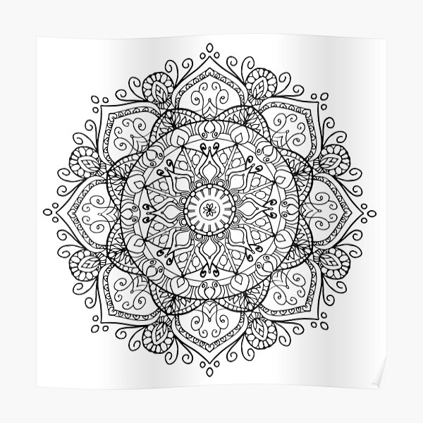 mandala coloring posters  redbubble