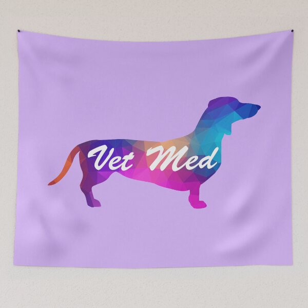 Item preview, Vet Med (Dachshund in mosaic and Purple background) designed and sold by STEMphrases.