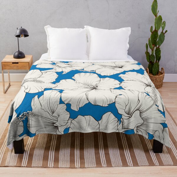 Item preview, Blooming hibiscus seamless pattern French Blue PANTONE color designed and sold by Ladies-Boutique.