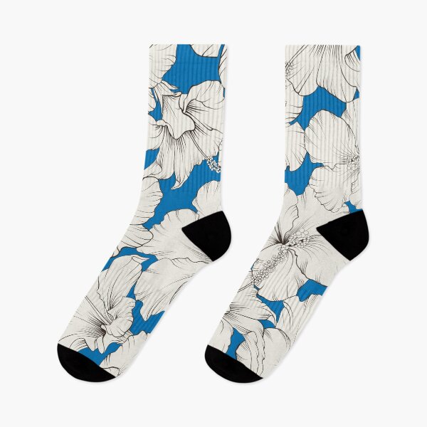 Item preview, Blooming hibiscus seamless pattern French Blue PANTONE color designed and sold by Ladies-Boutique.
