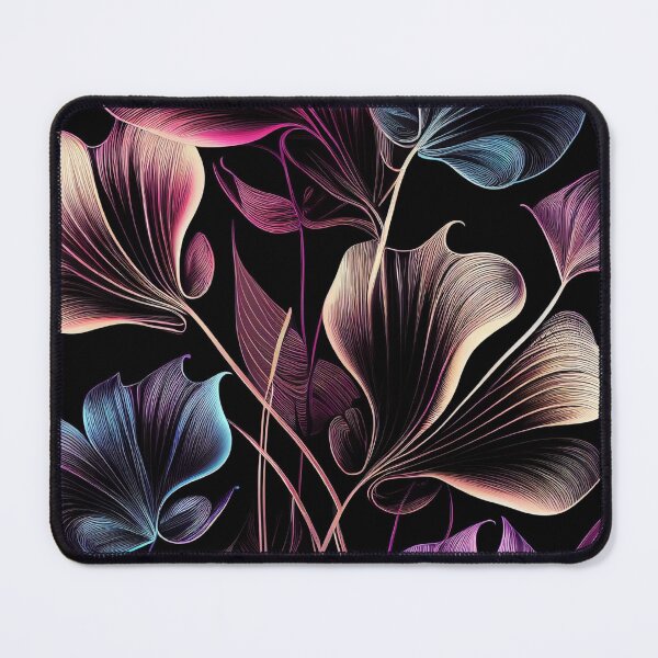 Item preview, "Teagan" - Luxury Flowers Abstract Pattern in Gold, Silver, Purple, Black designed and sold by HiArtify ❤️.