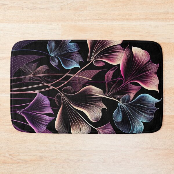 Item preview, "Teagan" - Luxury Flowers Abstract Pattern in Gold, Silver, Purple, Black designed and sold by HiArtify ❤️.