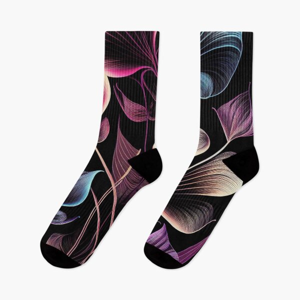 Item preview, "Teagan" - Luxury Flowers Abstract Pattern in Gold, Silver, Purple, Black designed and sold by HiArtify ❤️.