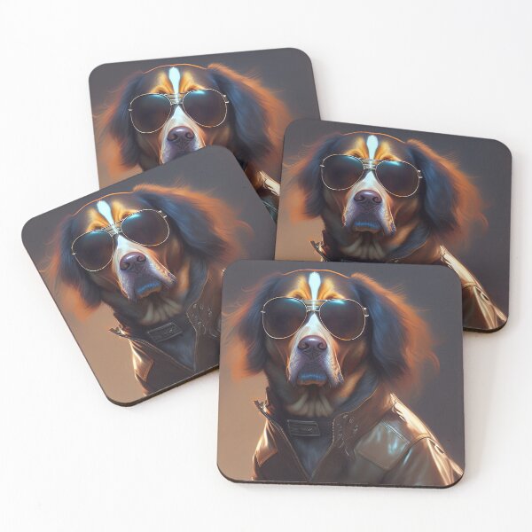 Item preview, Cool Dog In Leather Jacket and Sunglasses #1 designed and sold by KOZIDESIGNS.