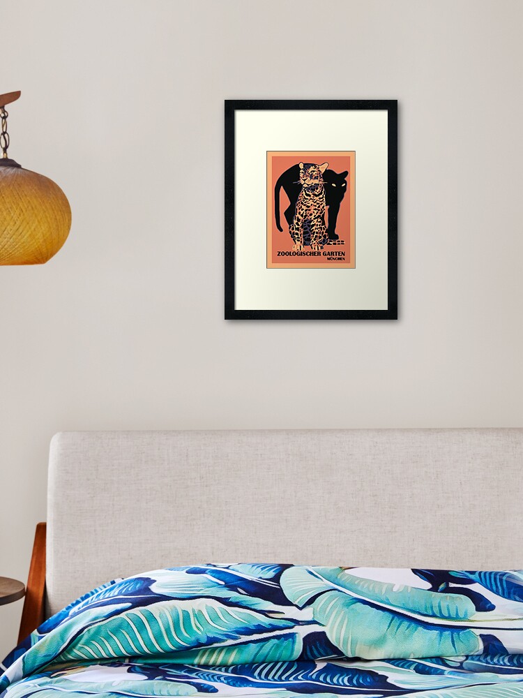 Thumbnail 1 of 7, Framed Art Print, Retro vintage Munich Zoo big cats designed and sold by aapshop.