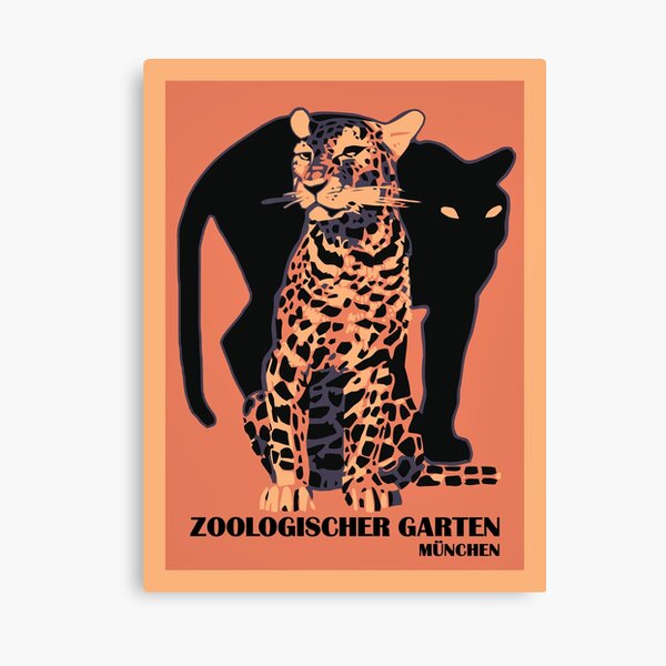Retro vintage Munich Zoo big cats Canvas Print