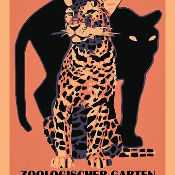 Artwork thumbnail, Retro vintage Munich Zoo big cats by aapshop