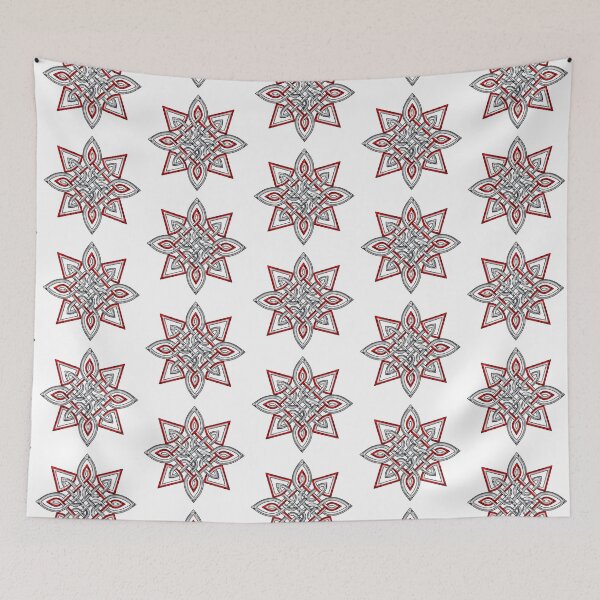 Item preview, Metallic Red and Silver Celtic Knot Star designed and sold by InfiniteWonders.
