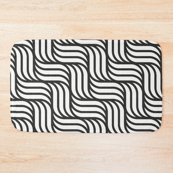 Item preview, Modern Bright Contemporary Basket Weave Pattern Design On A Black & White Metallic Print designed and sold by Kodexstore.