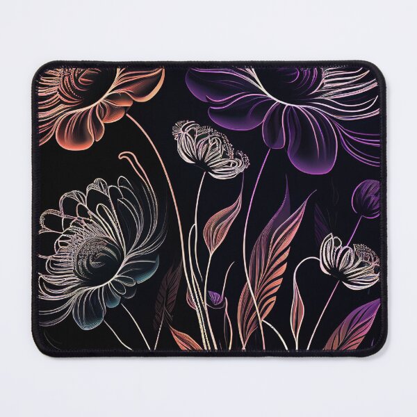 Item preview, "Elaina" - Luxury Flowers Abstract Pattern in Gold, Silver, Purple, Black designed and sold by HiArtify ❤️.